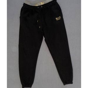 Boohoo Man Official Tapered‎ Sweatpants Black Tracksuit Trousers Large